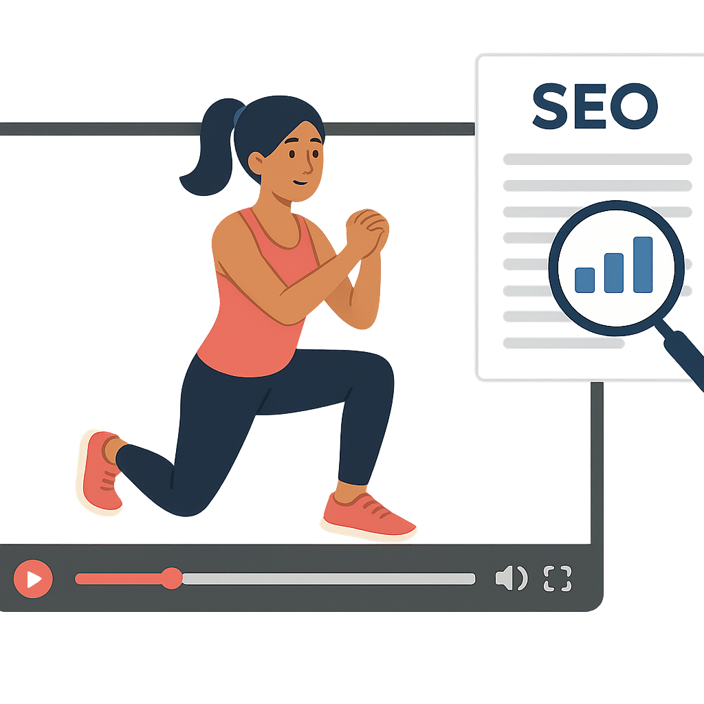 A fitness professional turning a fitness video into a blog post.