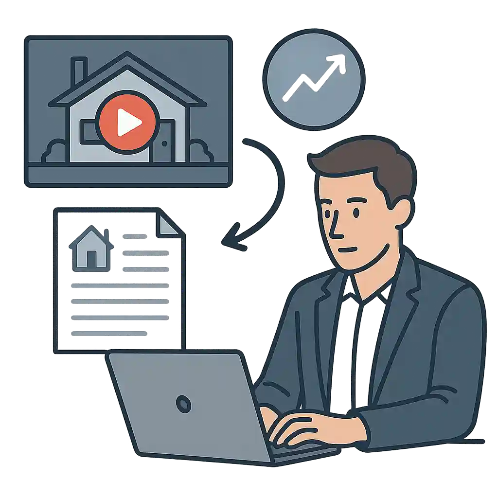 A realtor turning a home listing tour video into a blog post.