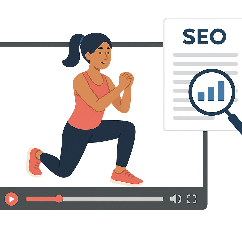 A fitness professional turning a fitness video into a blog post.