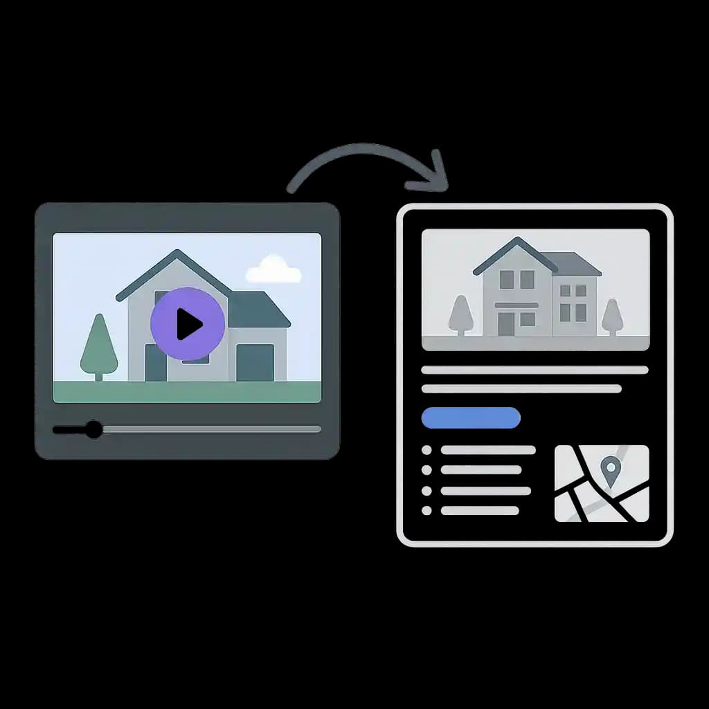 Realtor converting listing video into blog post or email newsletter