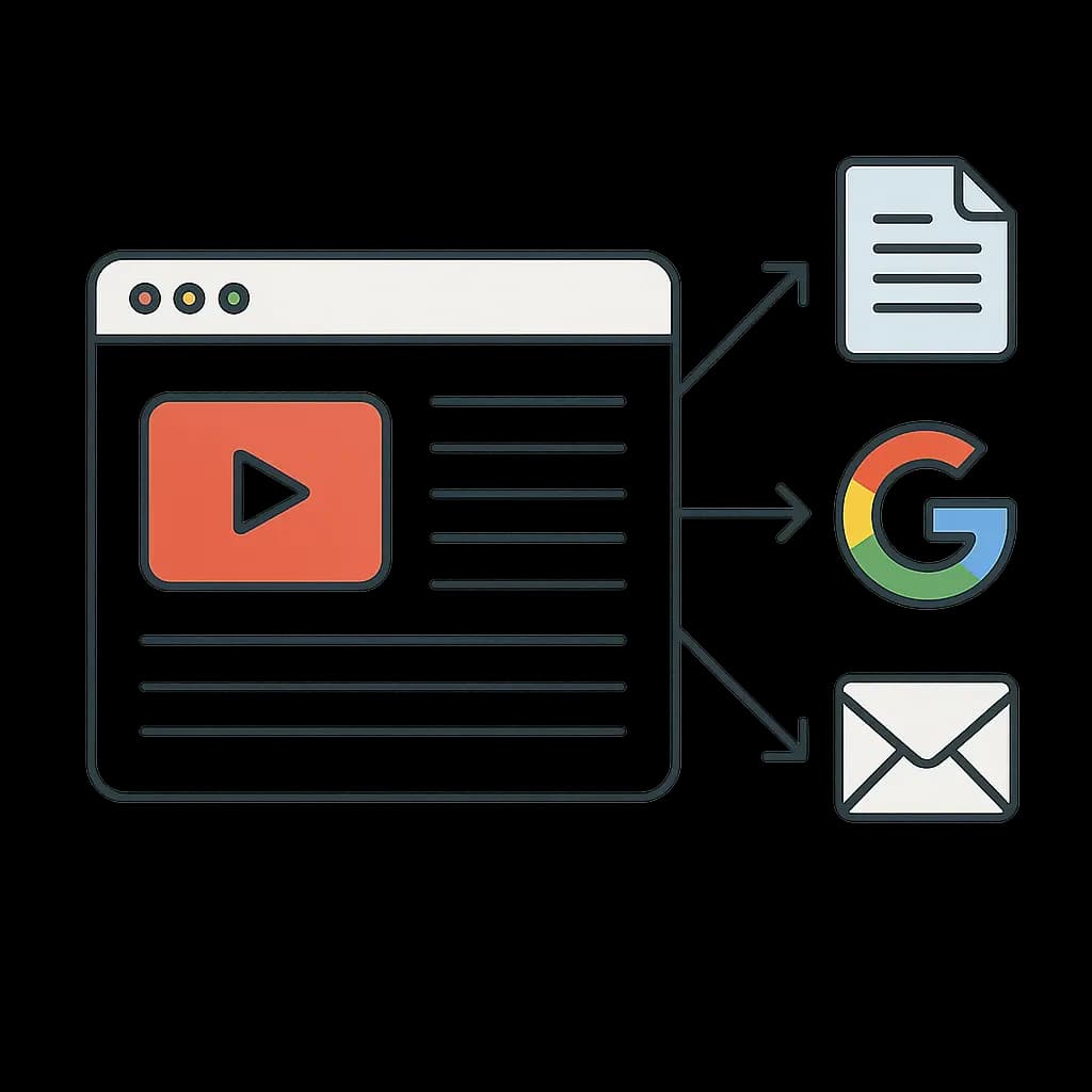 YouTube creator converting a video into a blog posts or email newsletter.