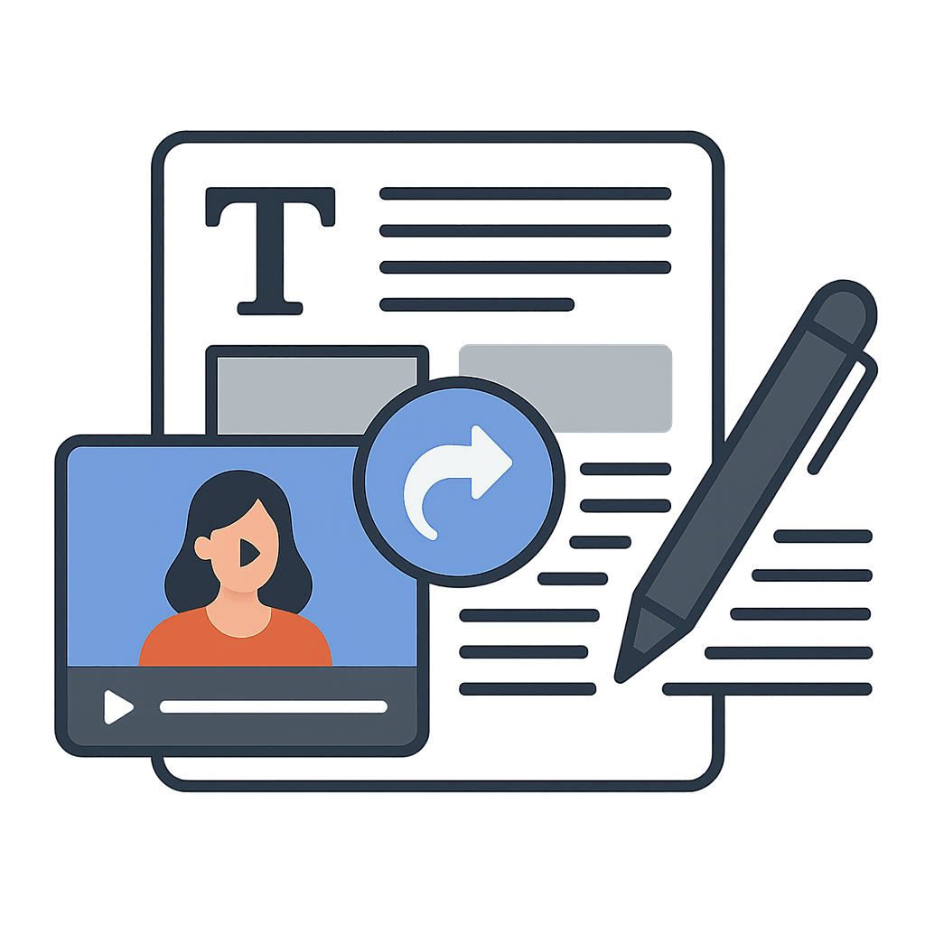 Agency converting clients' videos into a blog posts or email newsletter.