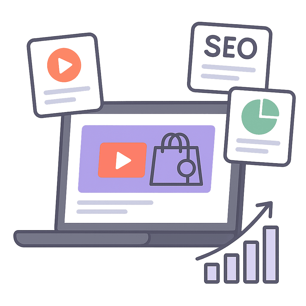 A e-commerce person turning a producrt review video into a blog post.