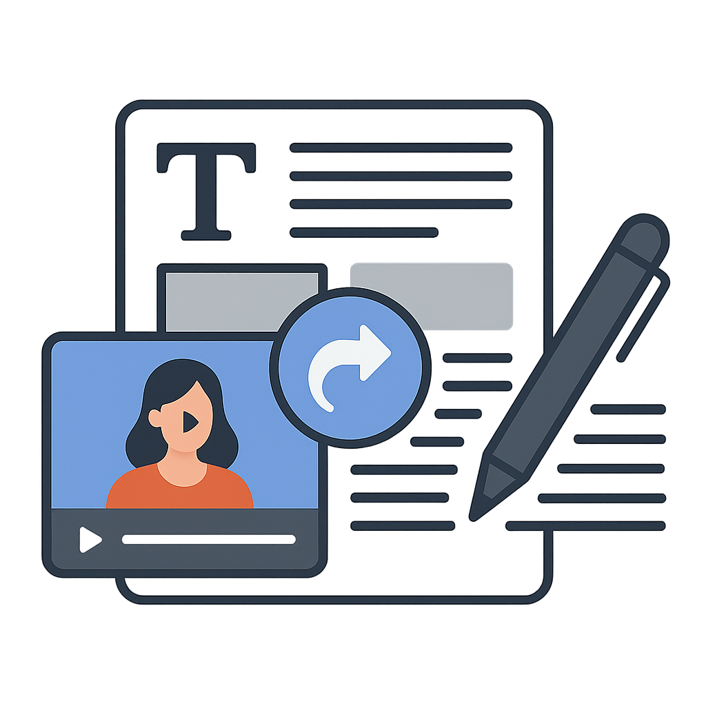 Agency converting clients' videos into a blog posts or email newsletter.