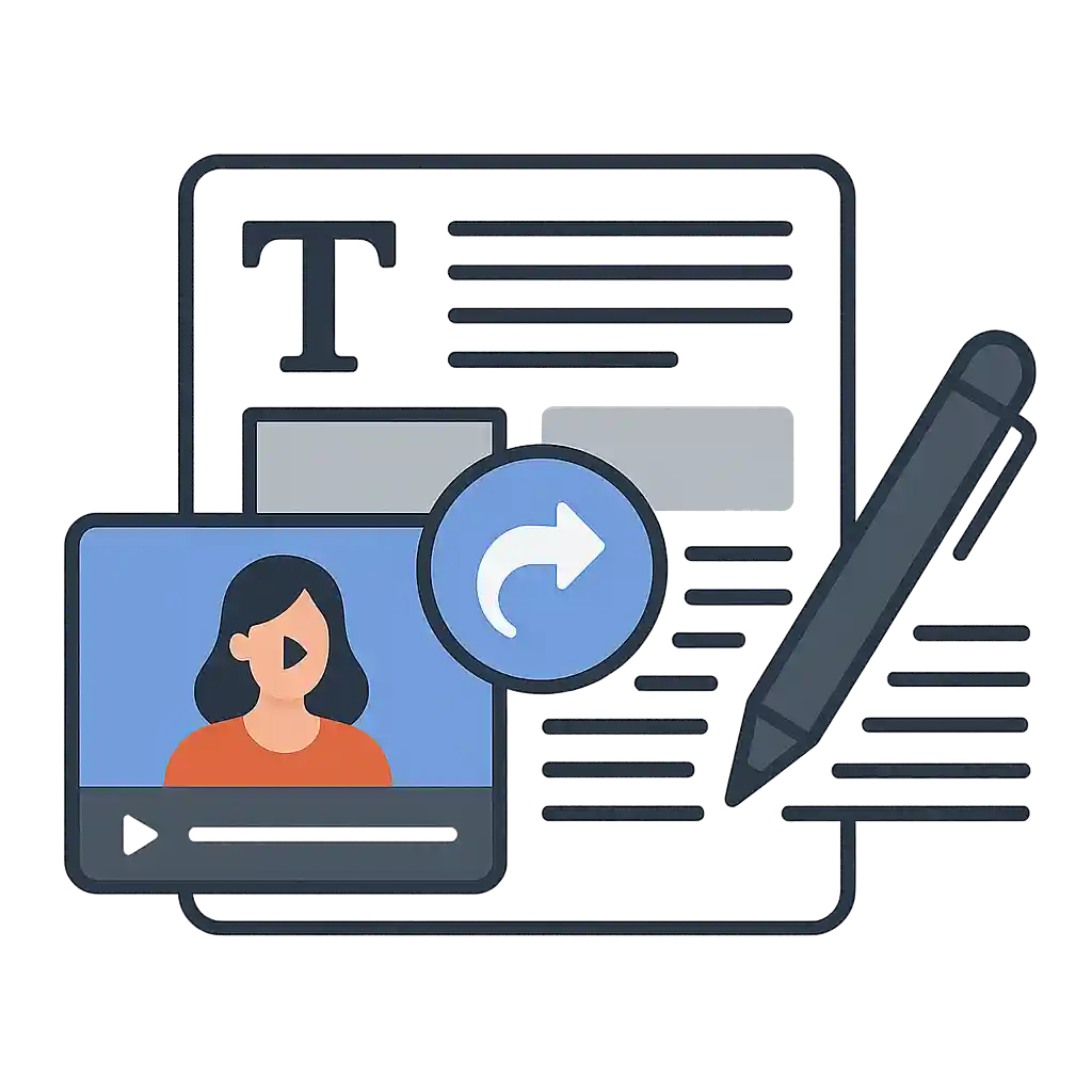 Agency converting clients' videos into a blog post or email newsletter.