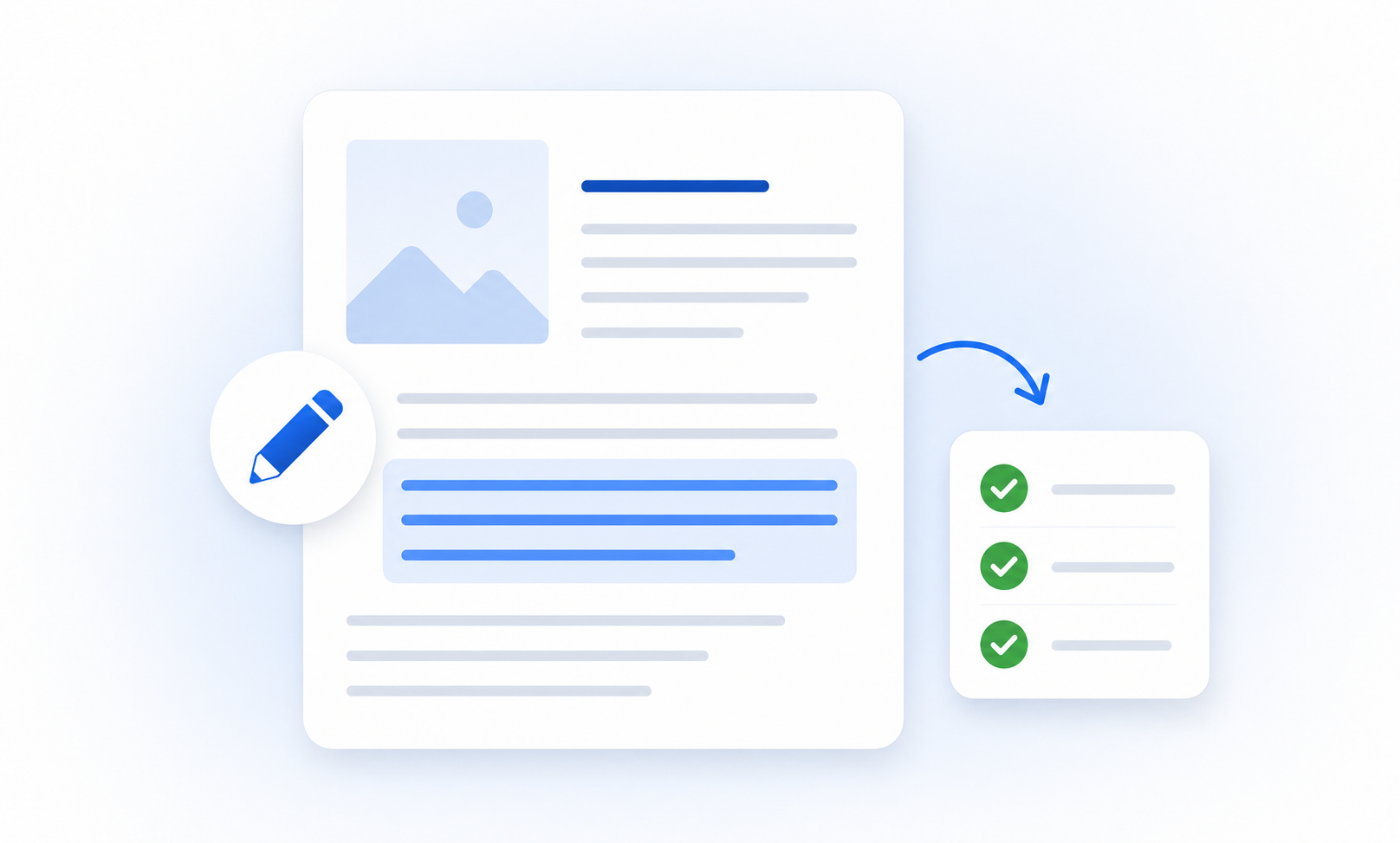 Simple illustration of refining and polishing the generated article.