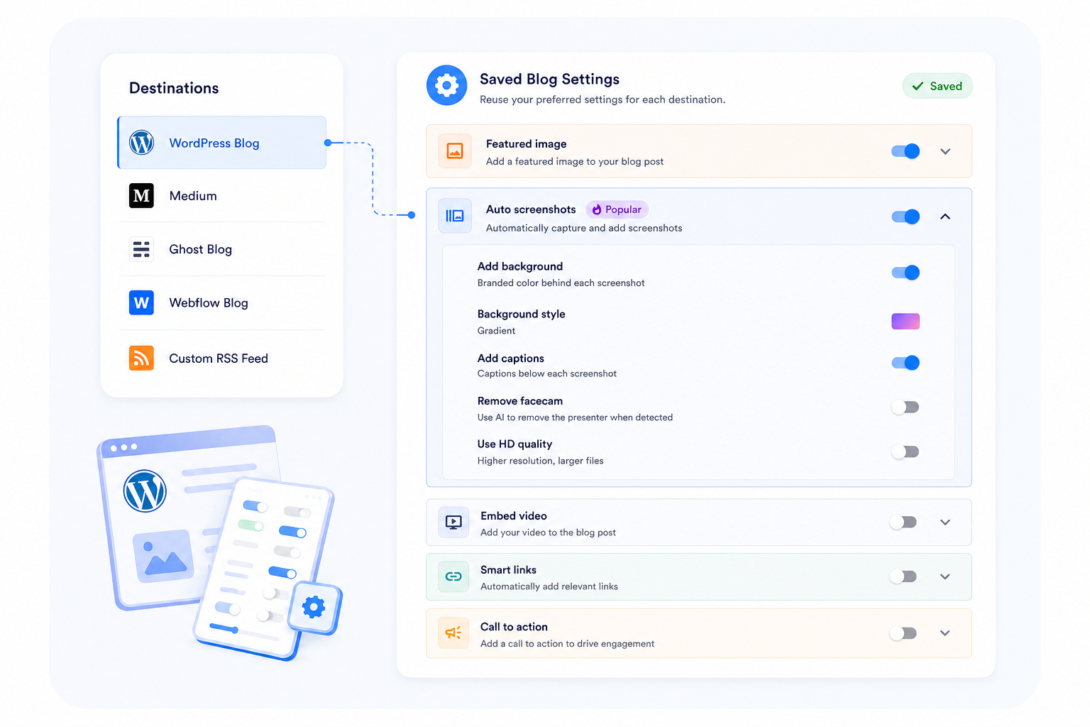 Automation settings preview