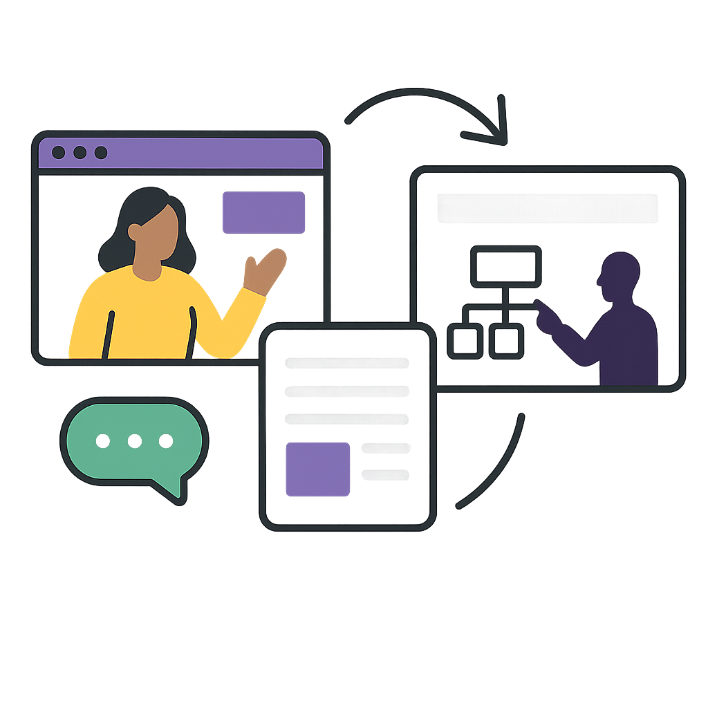 Coach or consultant converting an expertise video into a blog post or email newsletter.
