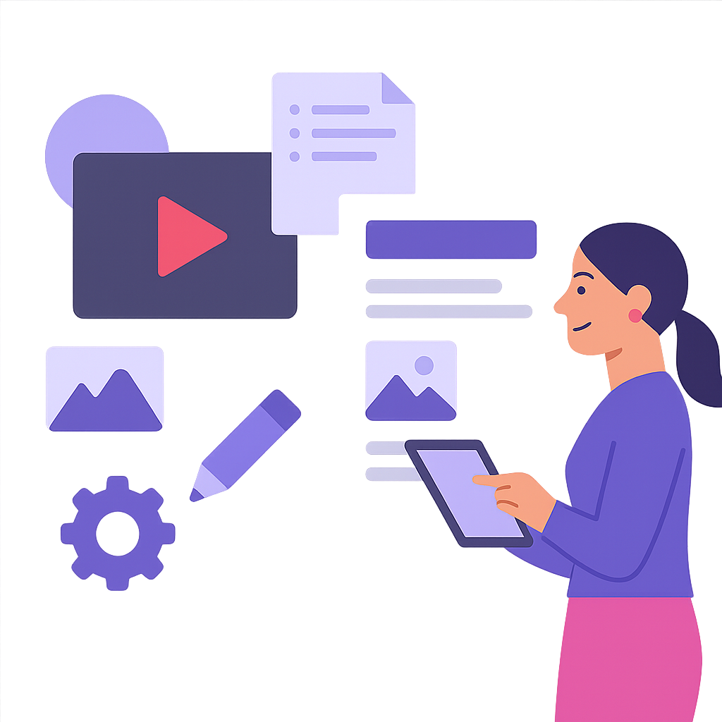 Coach or consultant converting an expertise video into a blog post or email newsletter.