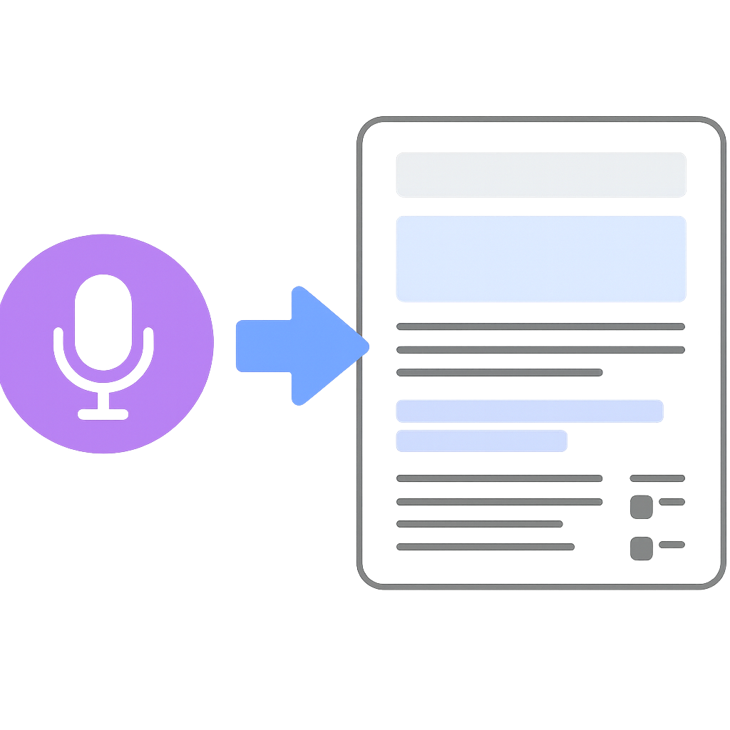 Podcaster converting podcast episode into a blog post or email newsletter.