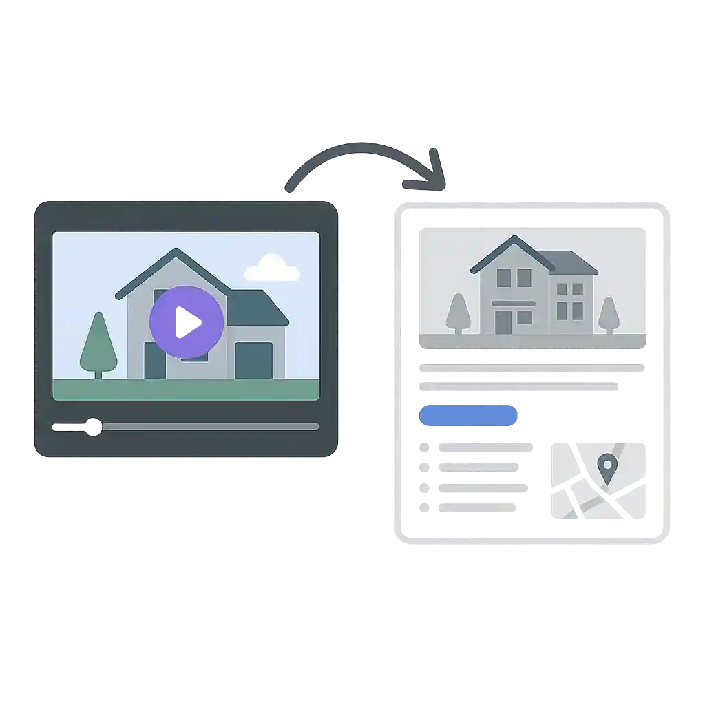 Realtor converting listing video into blog post or email newsletter.