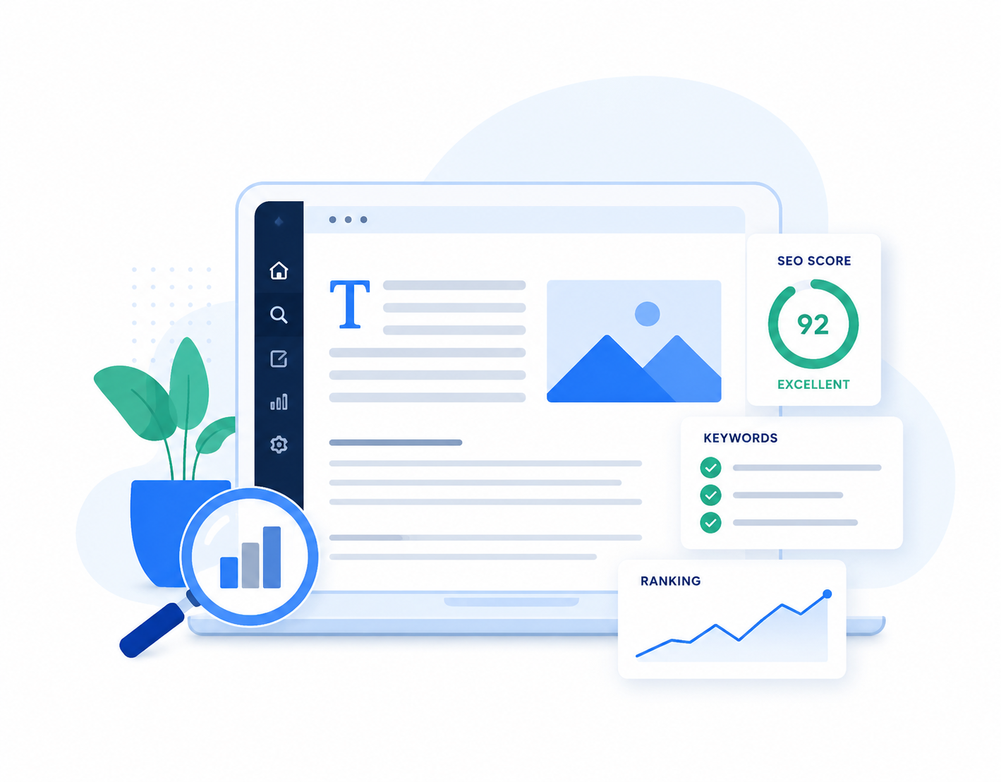 Professional quality writing interface showing SEO-focused article generation