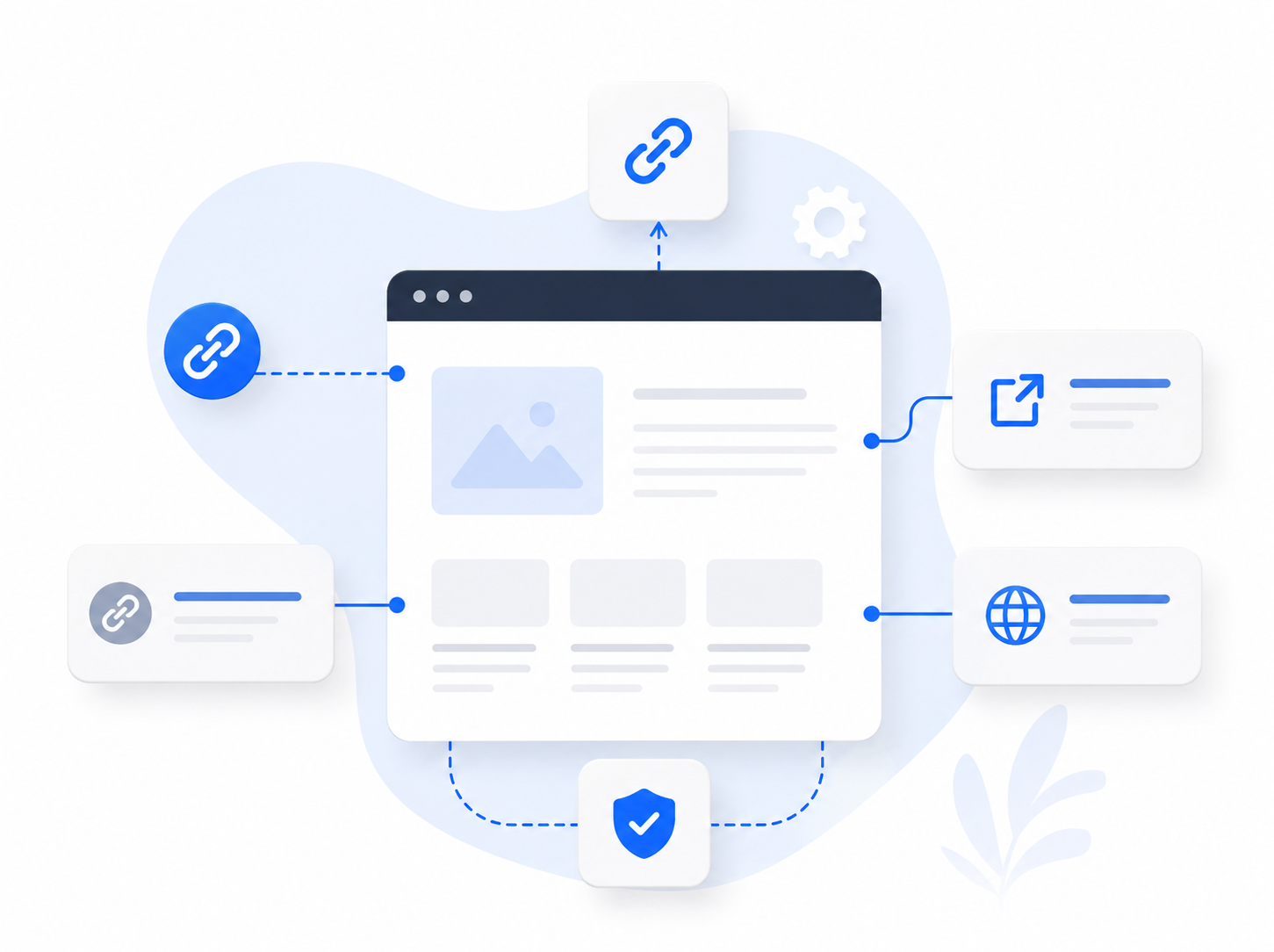 Smart linking interface showing internal and external link suggestions