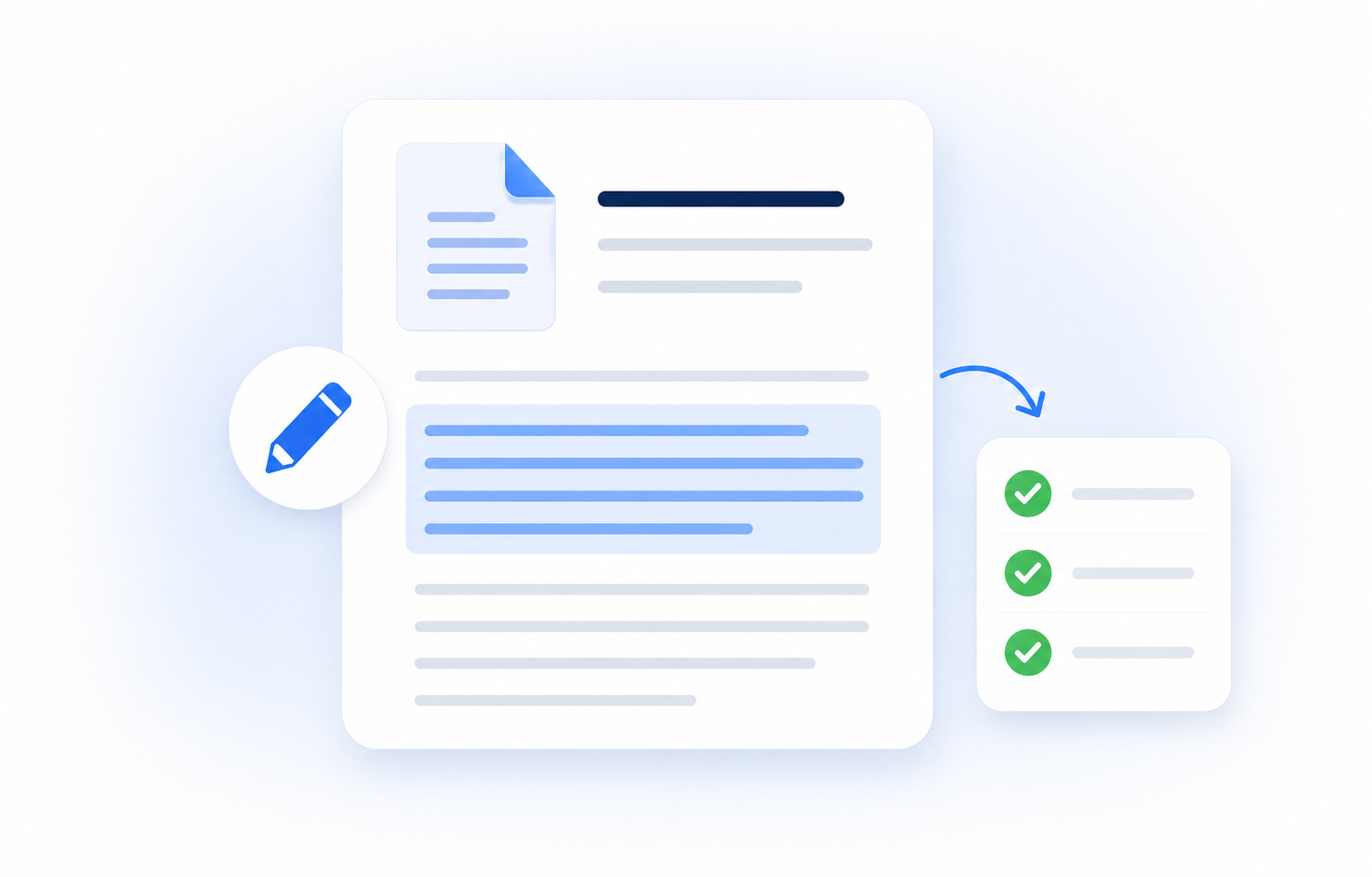 Simple illustration of refining and polishing the generated article.